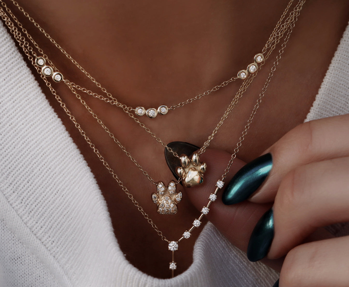 14kt gold LS x LABELLE DOG PAW NECKLACE