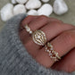 14kt gold rose cut diamond cluster ring