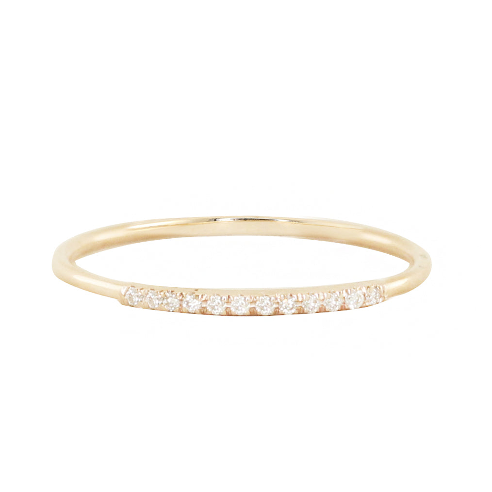 14kt gold quarter diamond ring