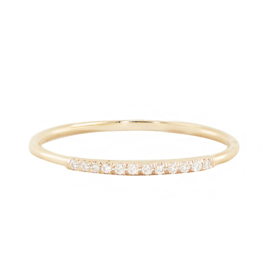 14kt gold quarter diamond ring