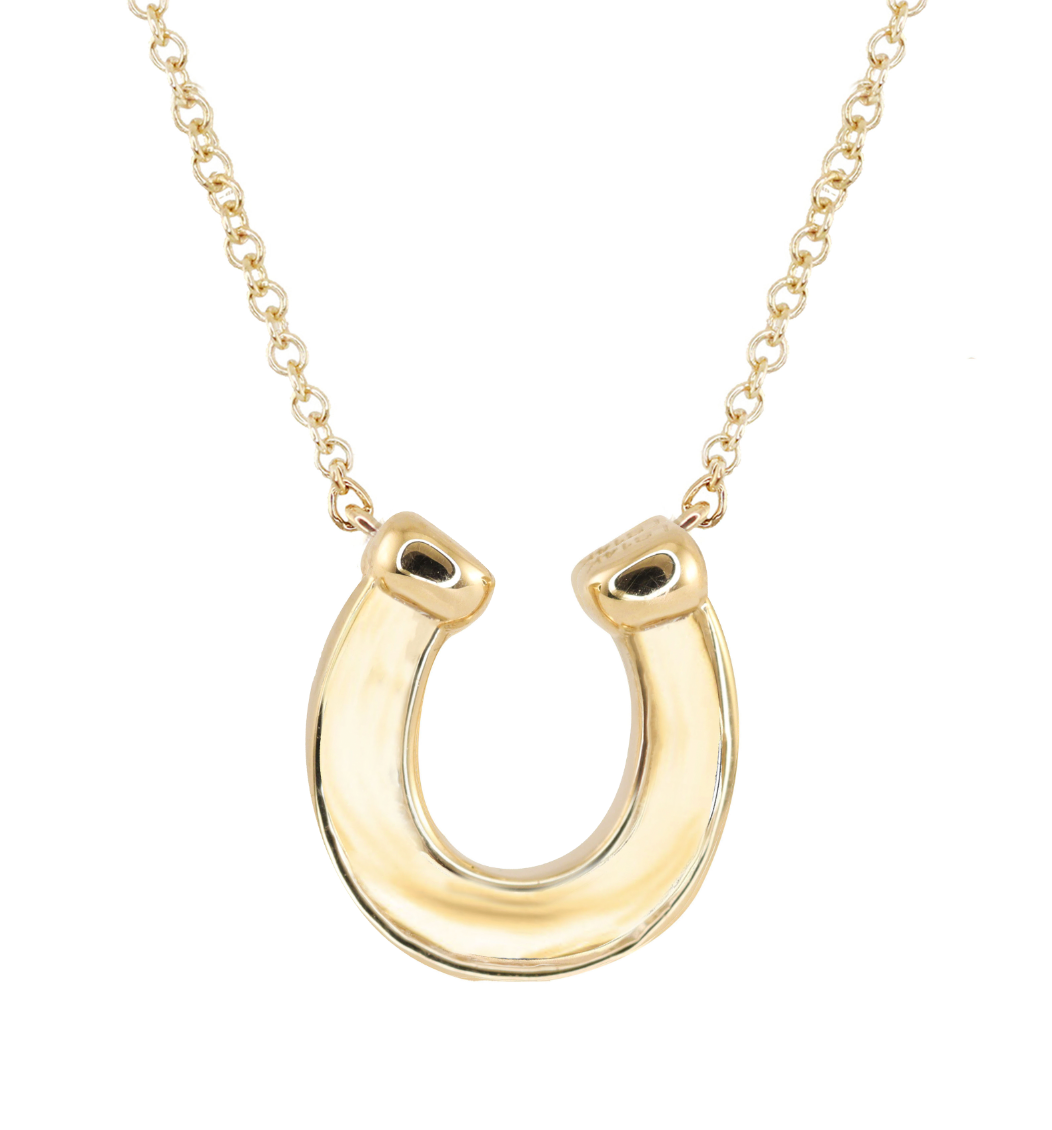 14kt gold horseshoe necklace