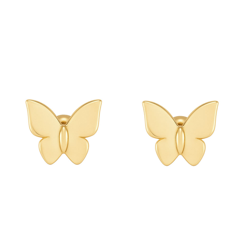 14kt gold mini baby butterfly stud