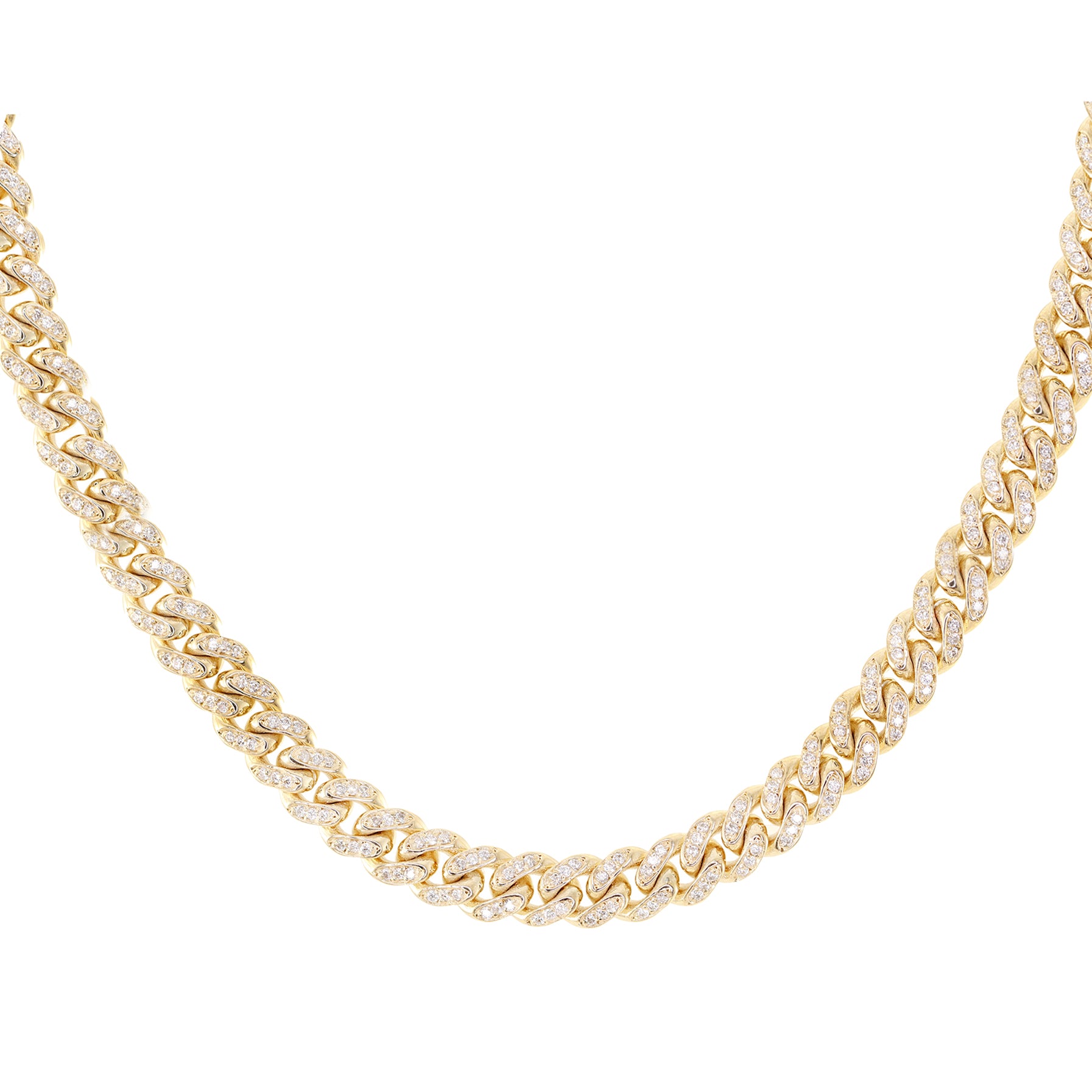 14kt gold and diamond baby cuban chain link necklace Luna Skye