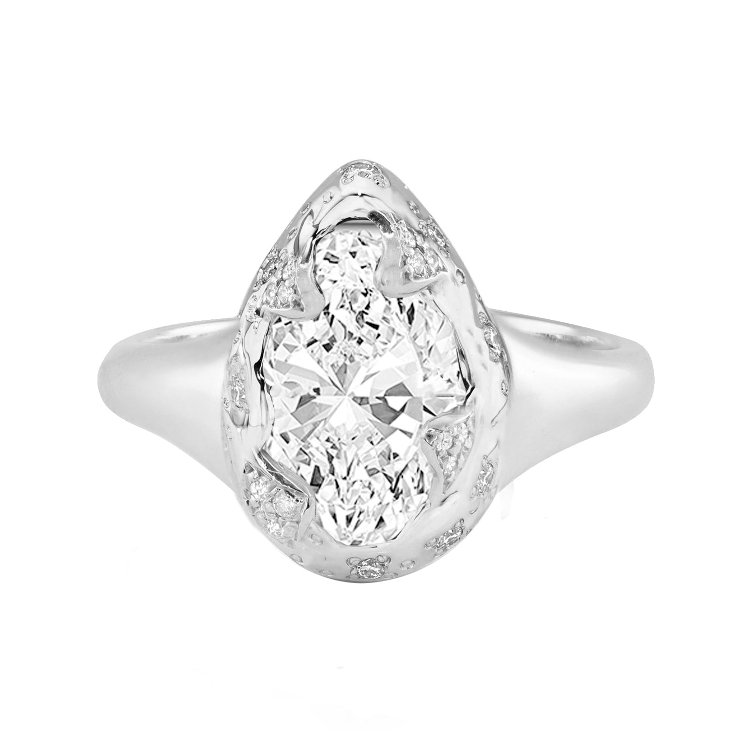 14kt gold and diamond claw ring
