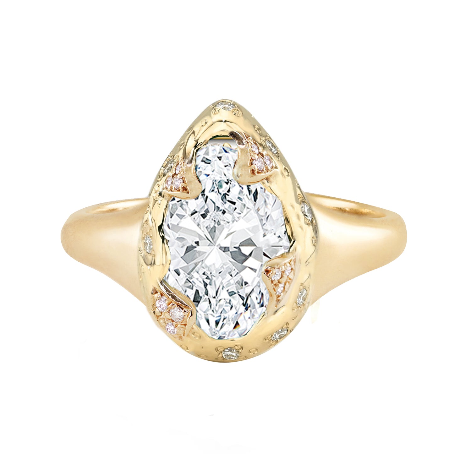 14kt gold and diamond claw ring