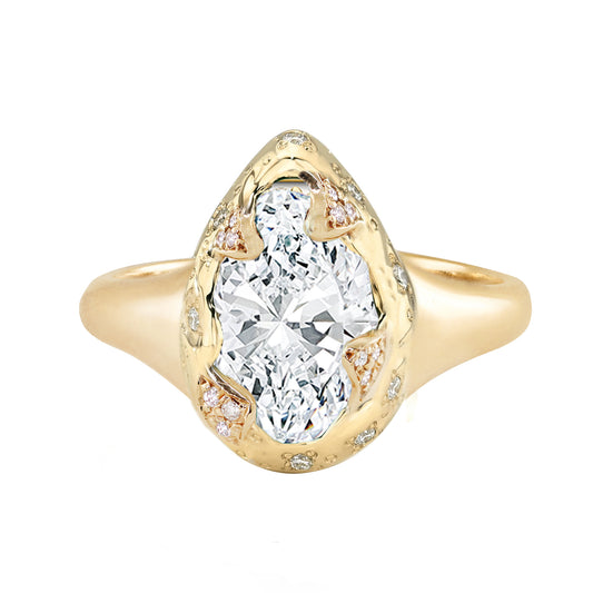 14kt gold and diamond claw ring