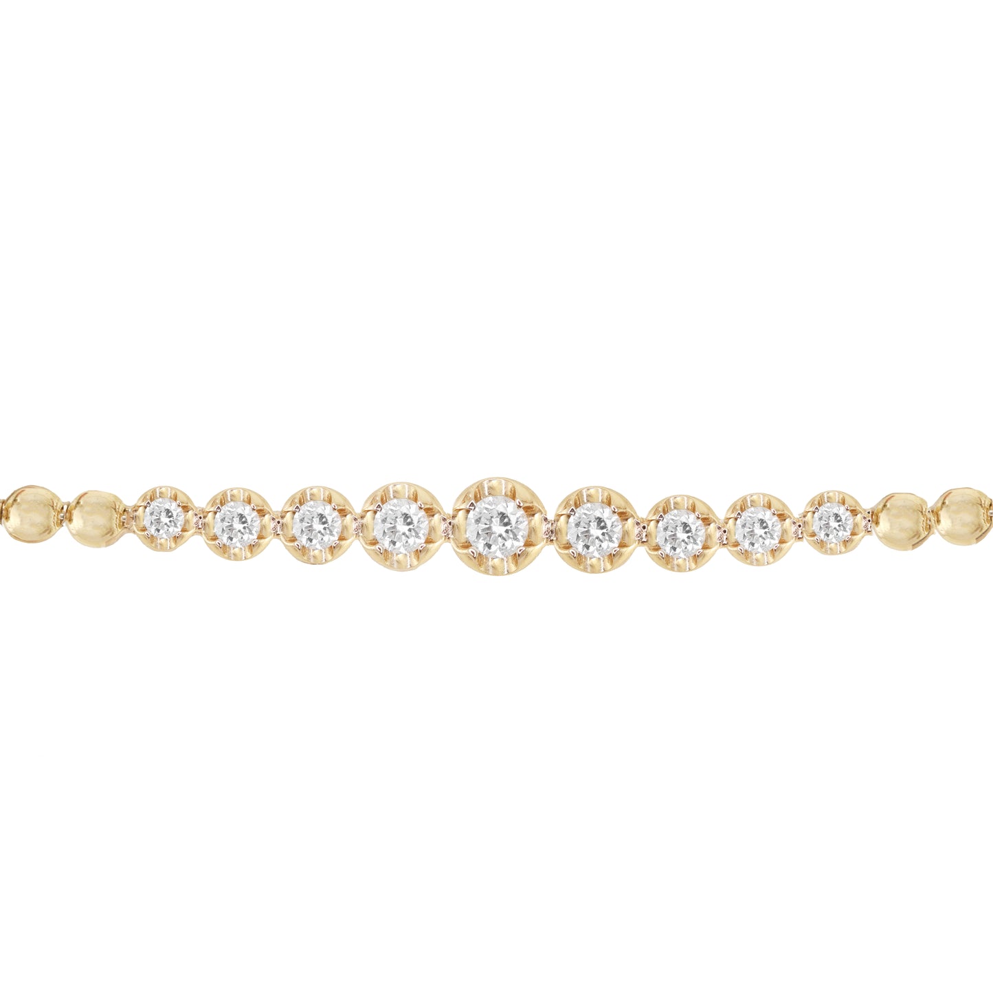 14kt gold and diamond cut bead bracelet