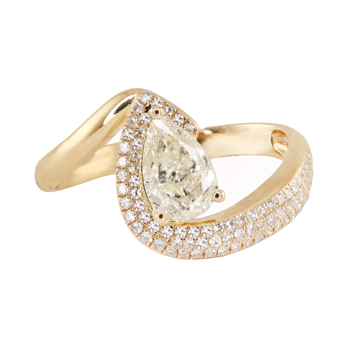 14kt gold teardrop diamond wrap lina ring