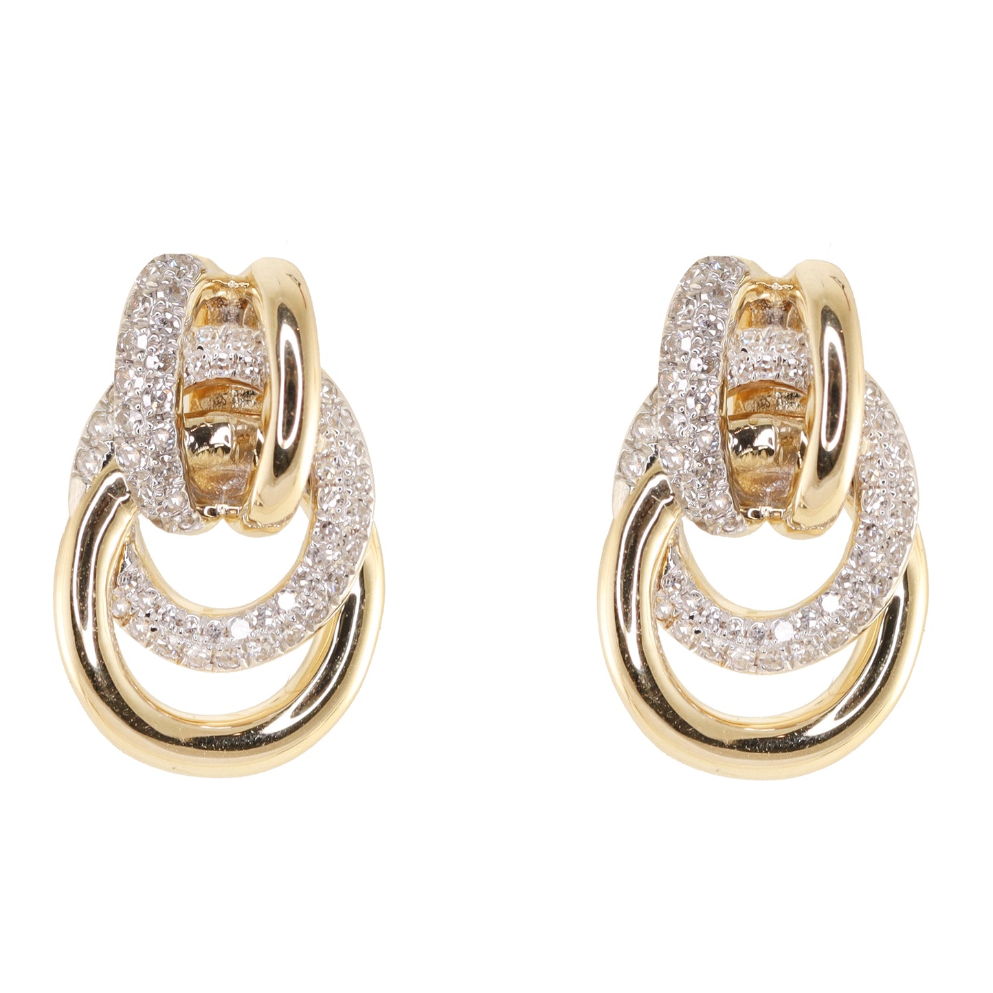 14kt gold and diamond knot stud