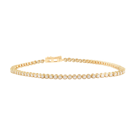 14kt gold diamond baby poppy tennis bracelet