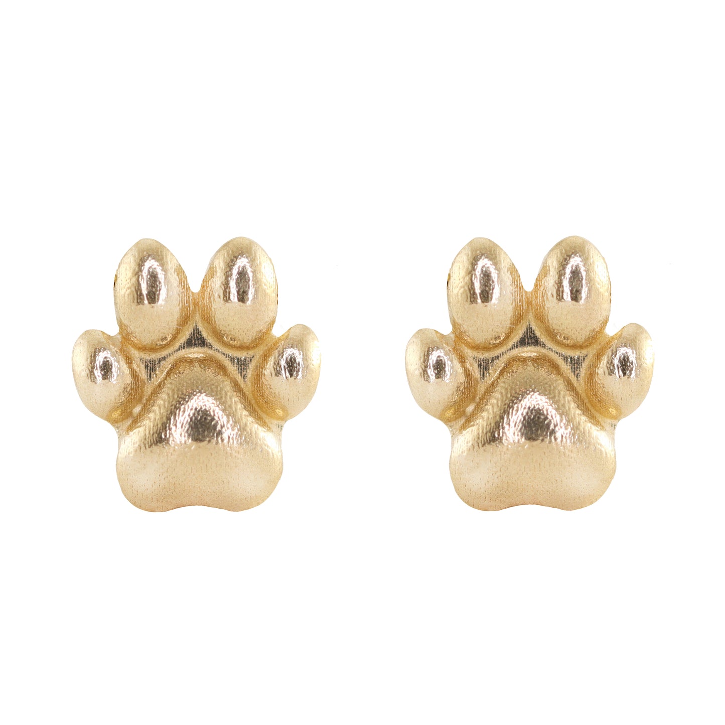 14kt gold dog paw stud