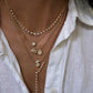 14kt gold grande diamond bubble initial necklace on ball chain