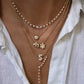 14kt gold baby bubble initial necklace on ball chain