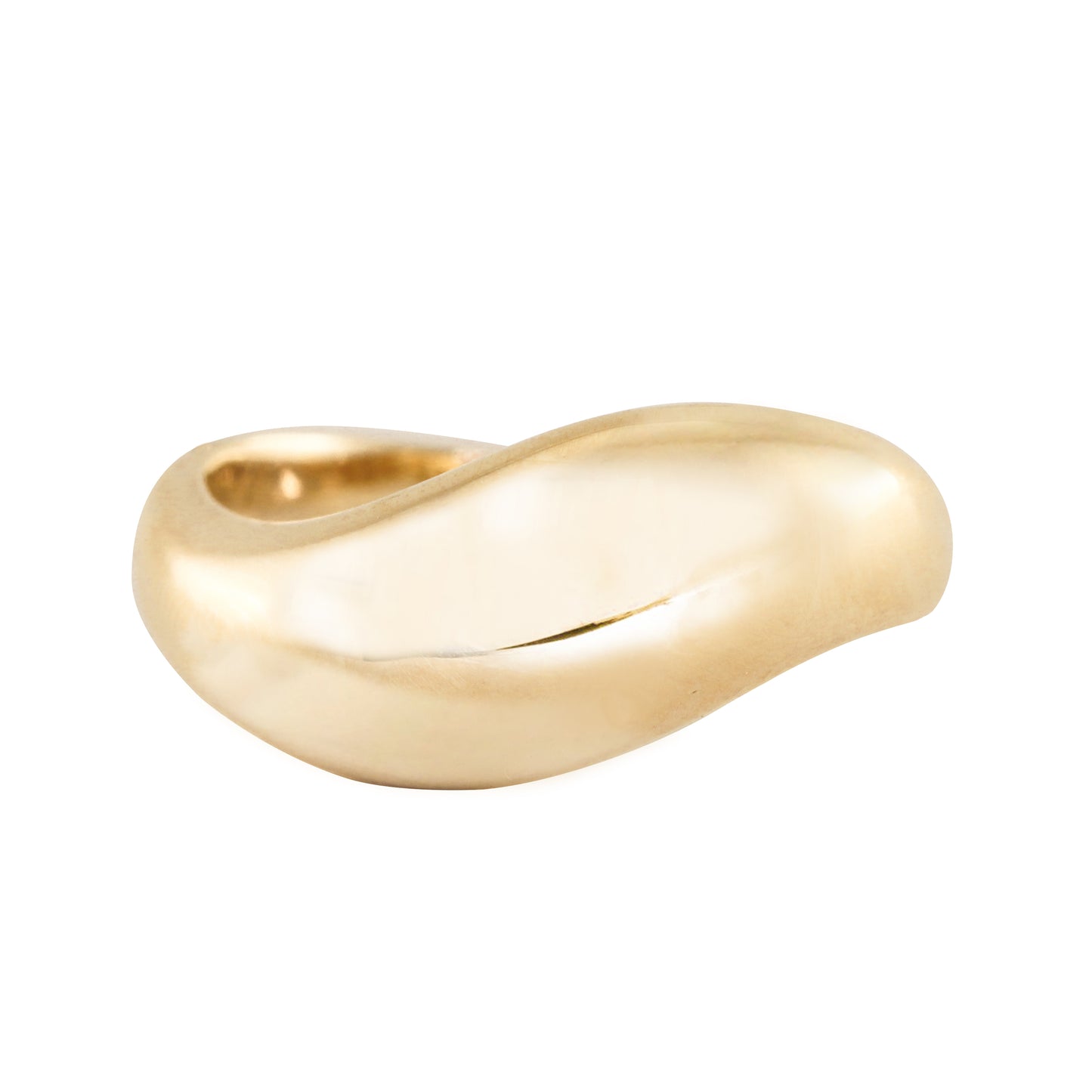 14kt gold grande wave dome ring