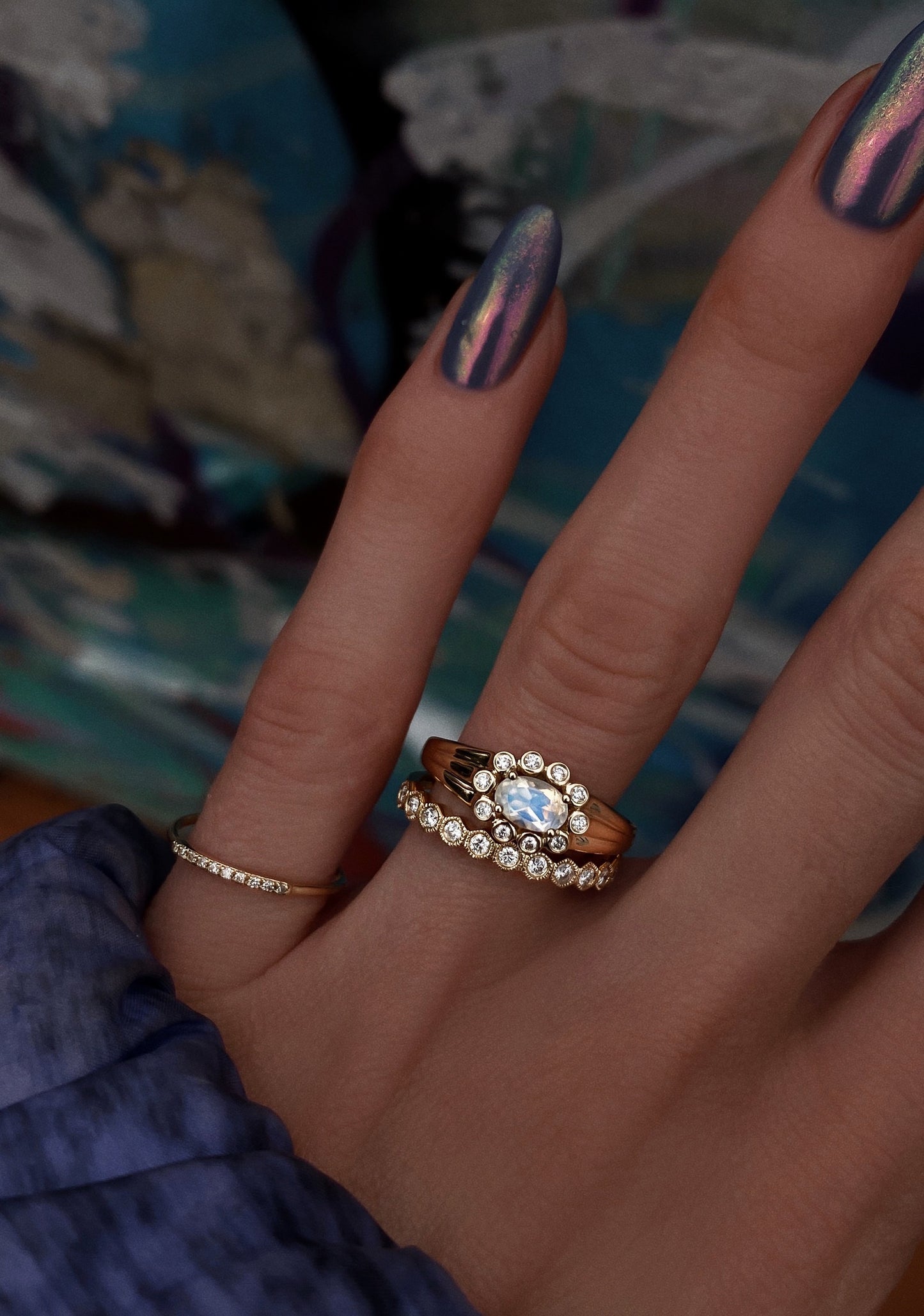 14kt gold quarter diamond ring