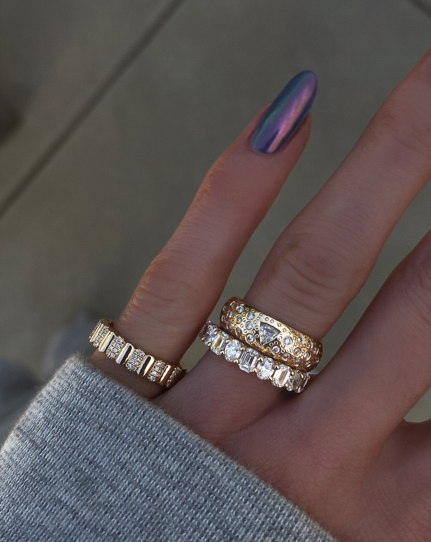 14kt gold and diamond Queen of Cosmos Constellation band