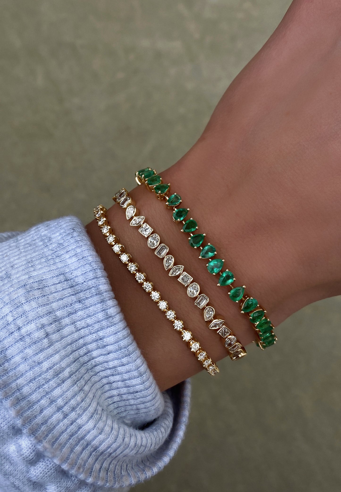 14kt gold diamond poppy tennis bracelet