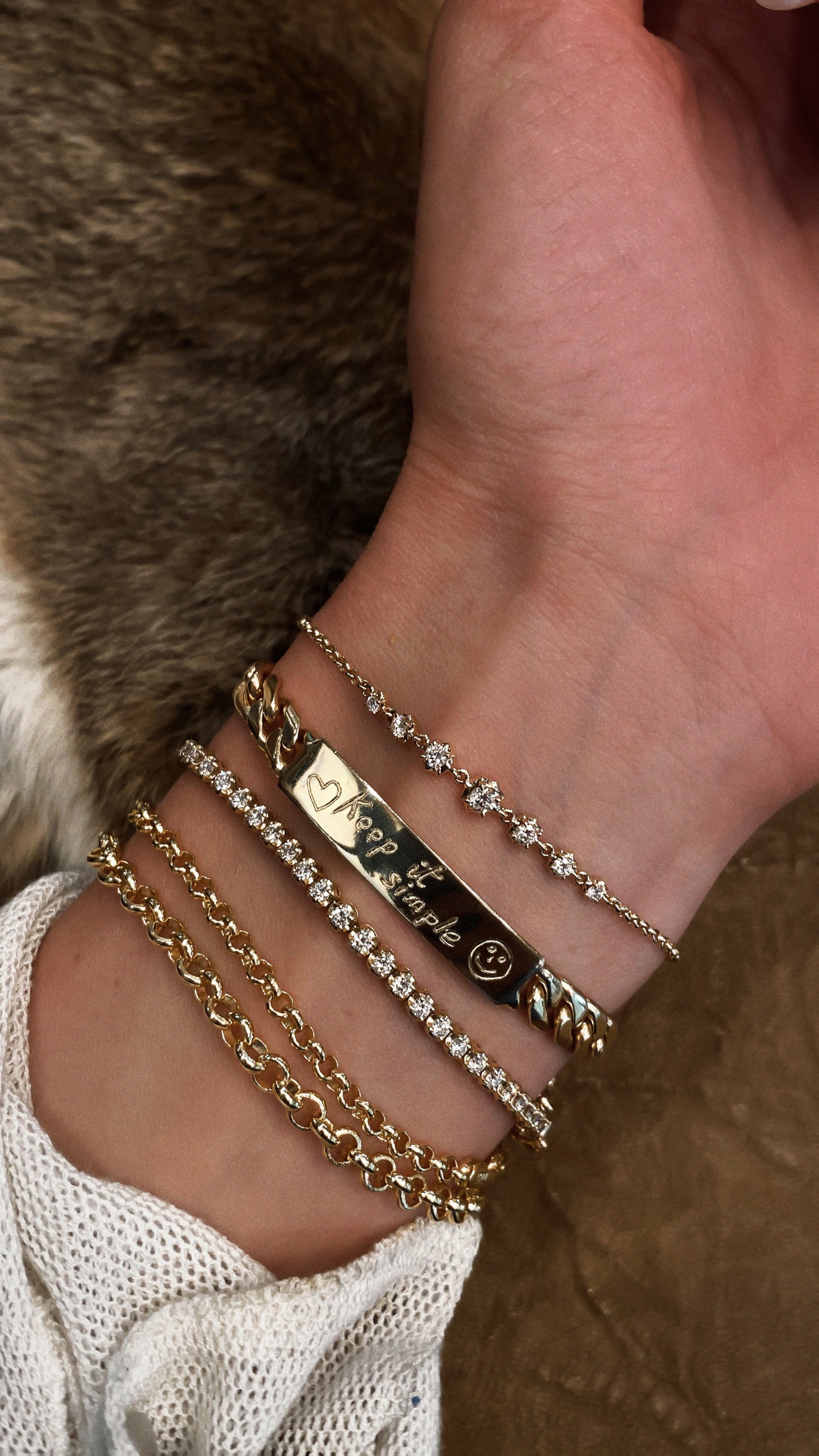 14kt gold hand engraved cuban chain love note bracelet