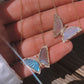 14kt gold and diamond moonstone baby butterfly necklace