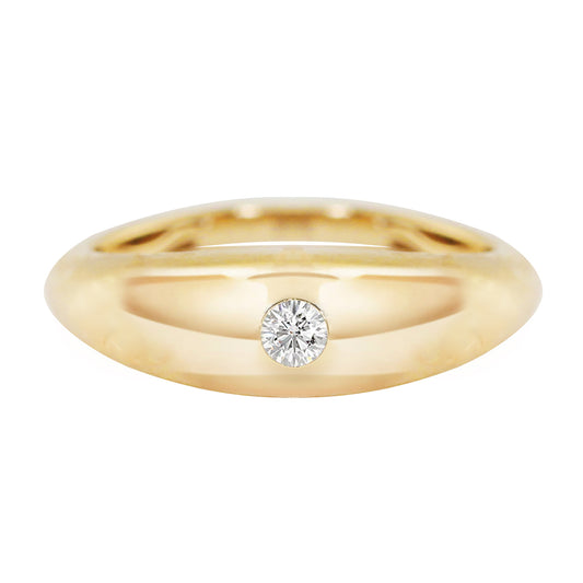 14kt gold round diamond dome ring