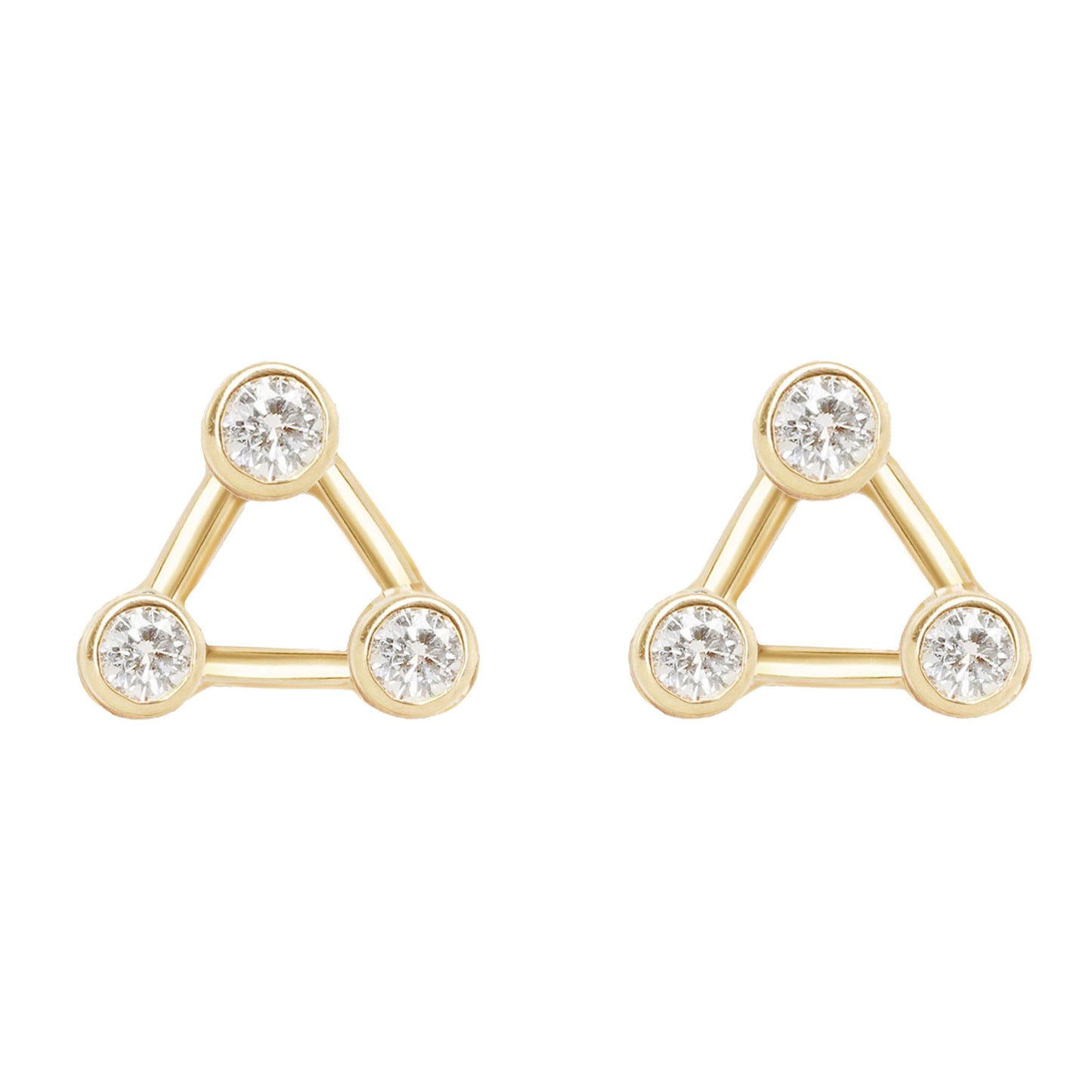 14kt gold and diamond trio constellation stud