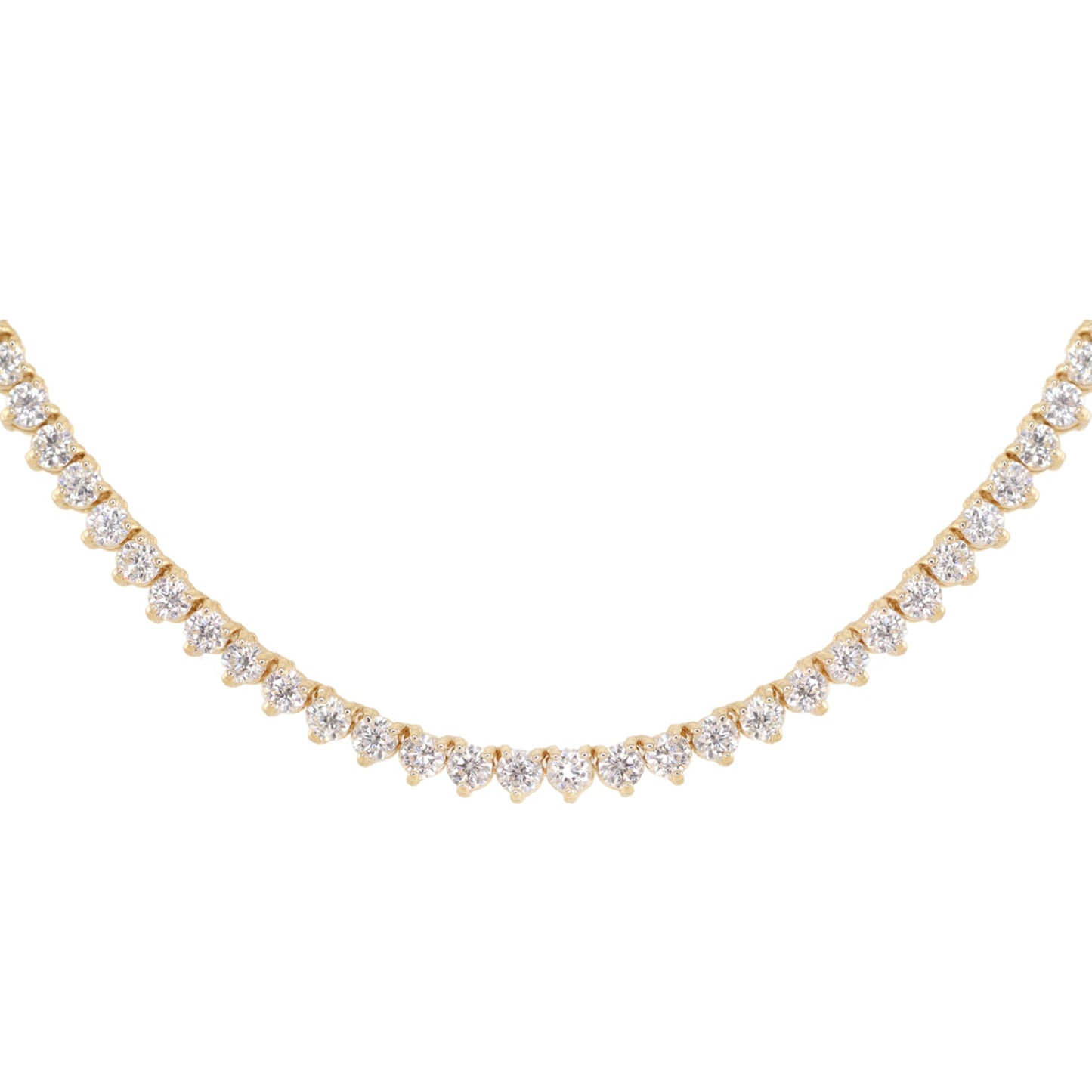 14kt gold and diamond classic tulip tennis necklace