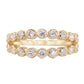 14kt gold two row diamond bezel open arch ring