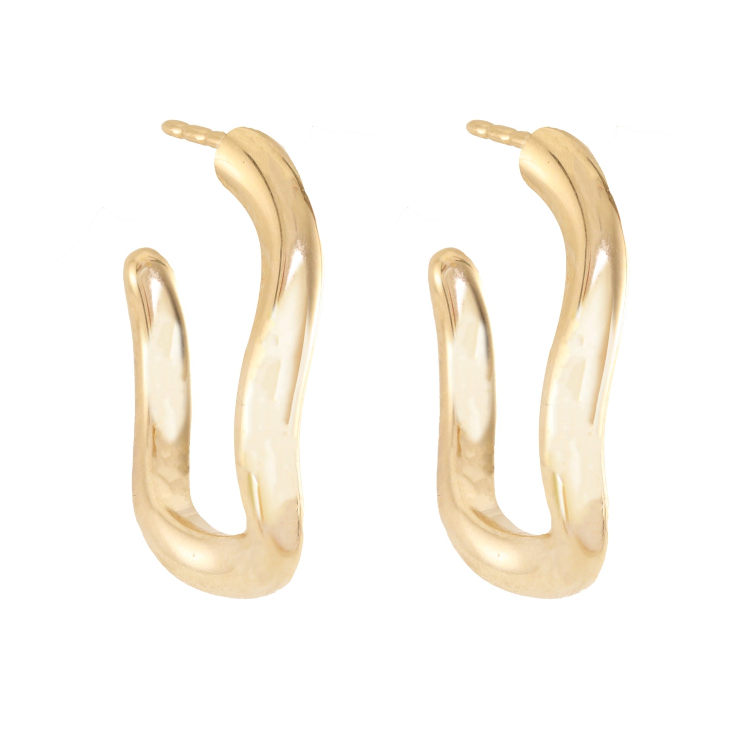 14kt gold wave hoop