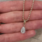 14kt gold illusion teardrop diamond necklace on ball chain