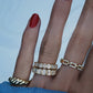 14kt gold and diamond baby link ring