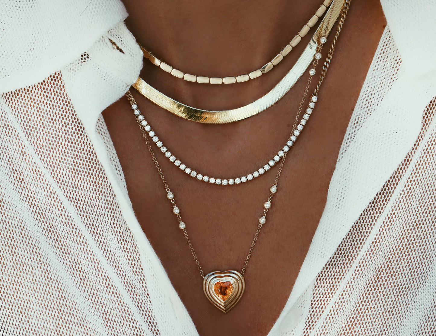 herringbone chain necklaces