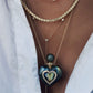 14kt gold and diamond heart labradorite perfume bottle necklace
