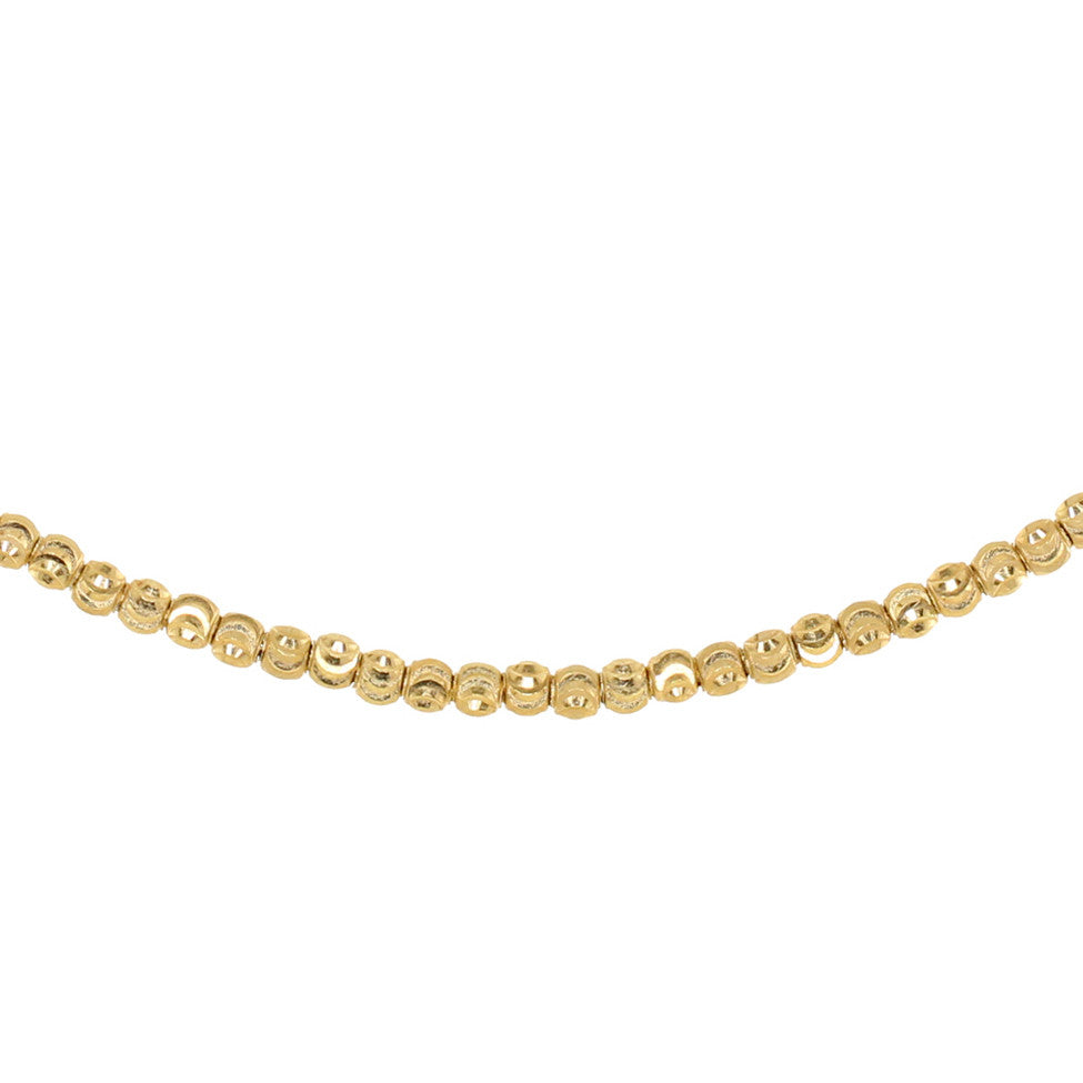 14kt gold full diamond cut beaded choker - Luna Skye