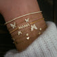 14kt gold and diamond mini mama flat link chain bracelet