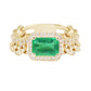 14kt gold and diamond emerald chain ring - Luna Skye