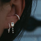 14kt gold and diamond emerald cut chain earrings - Luna Skye