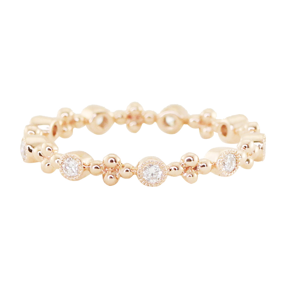 14kt gold and diamond bezel eternity Stevie ring - Luna Skye