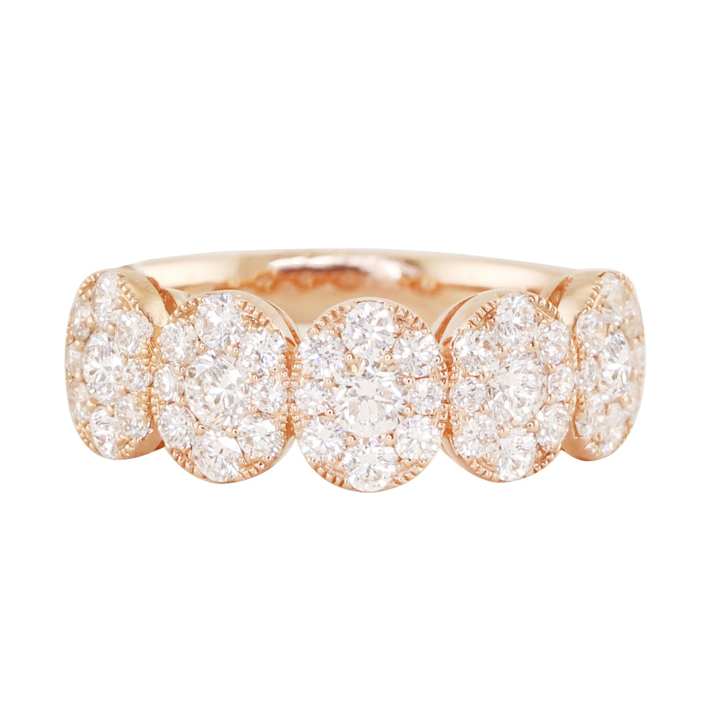 14kt gold five oval diamond band - Luna Skye