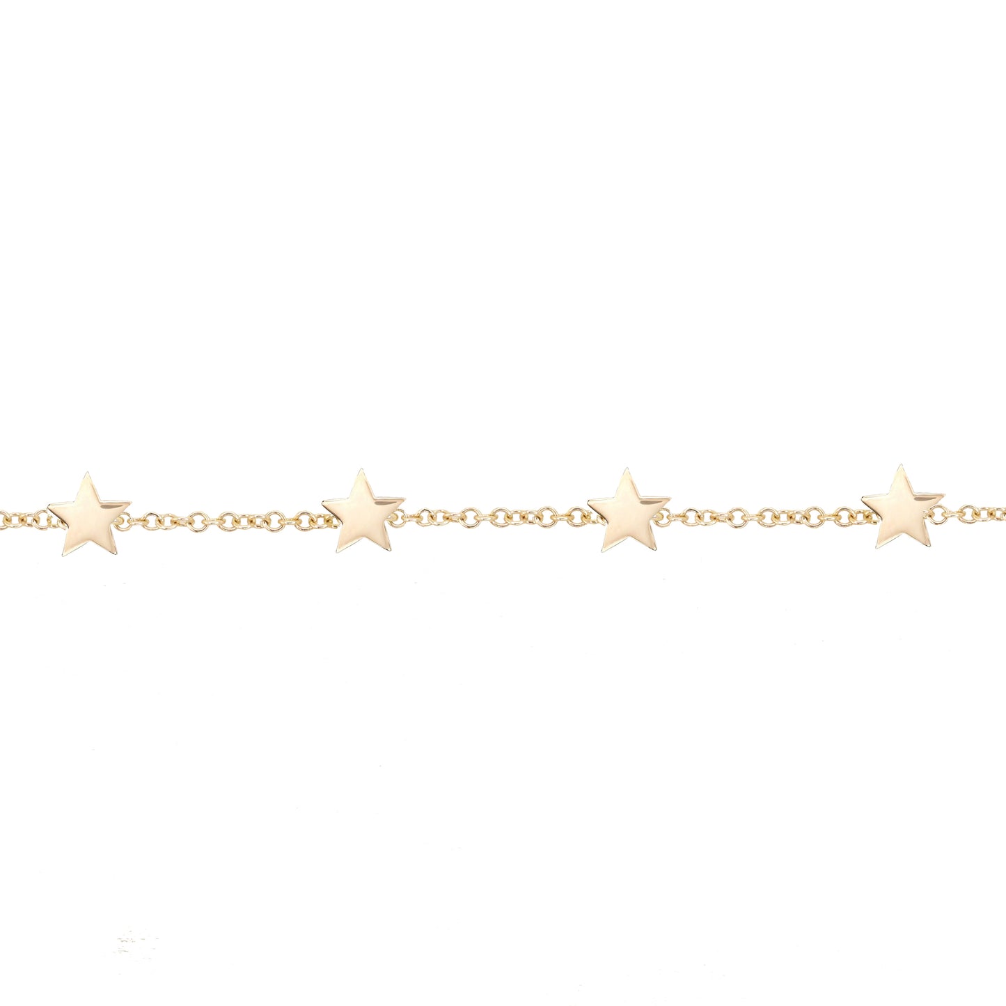 14kt gold row of stars bracelet