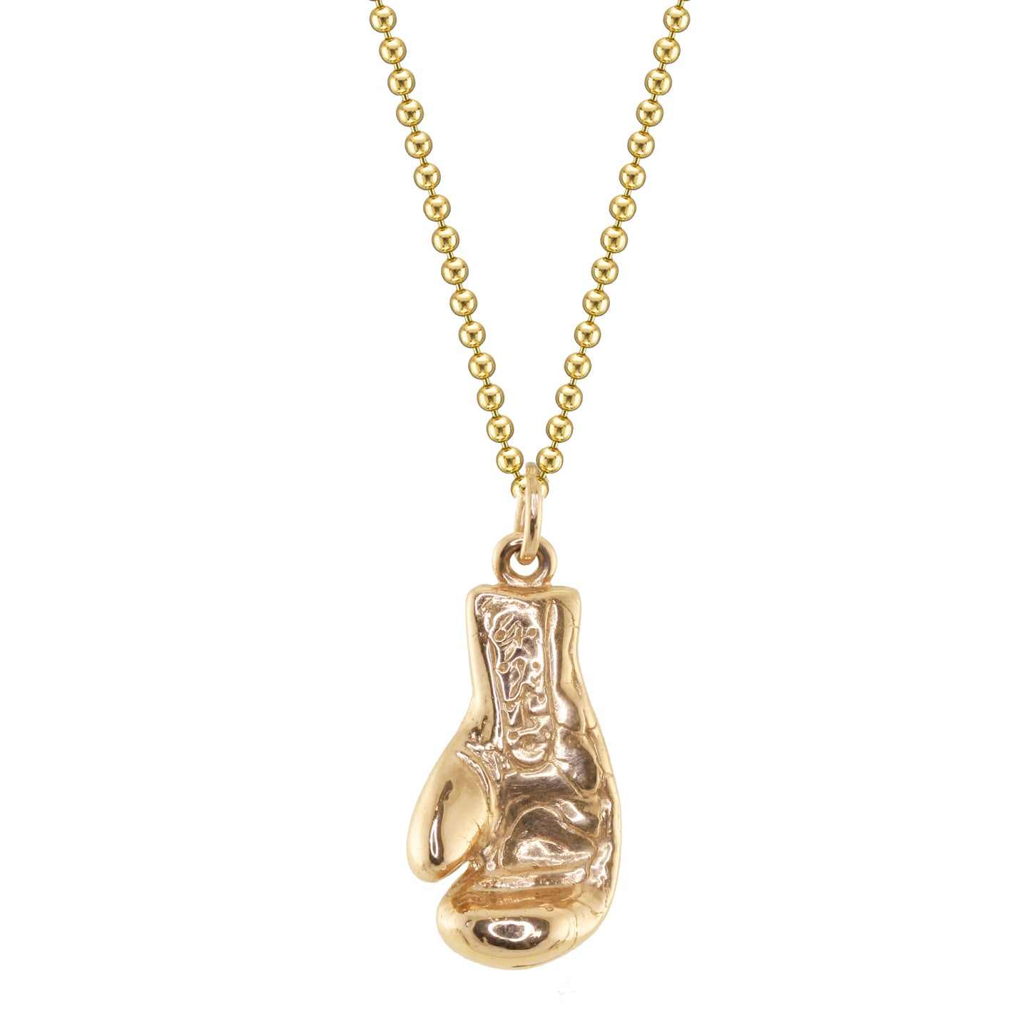 14kt golden glove necklace