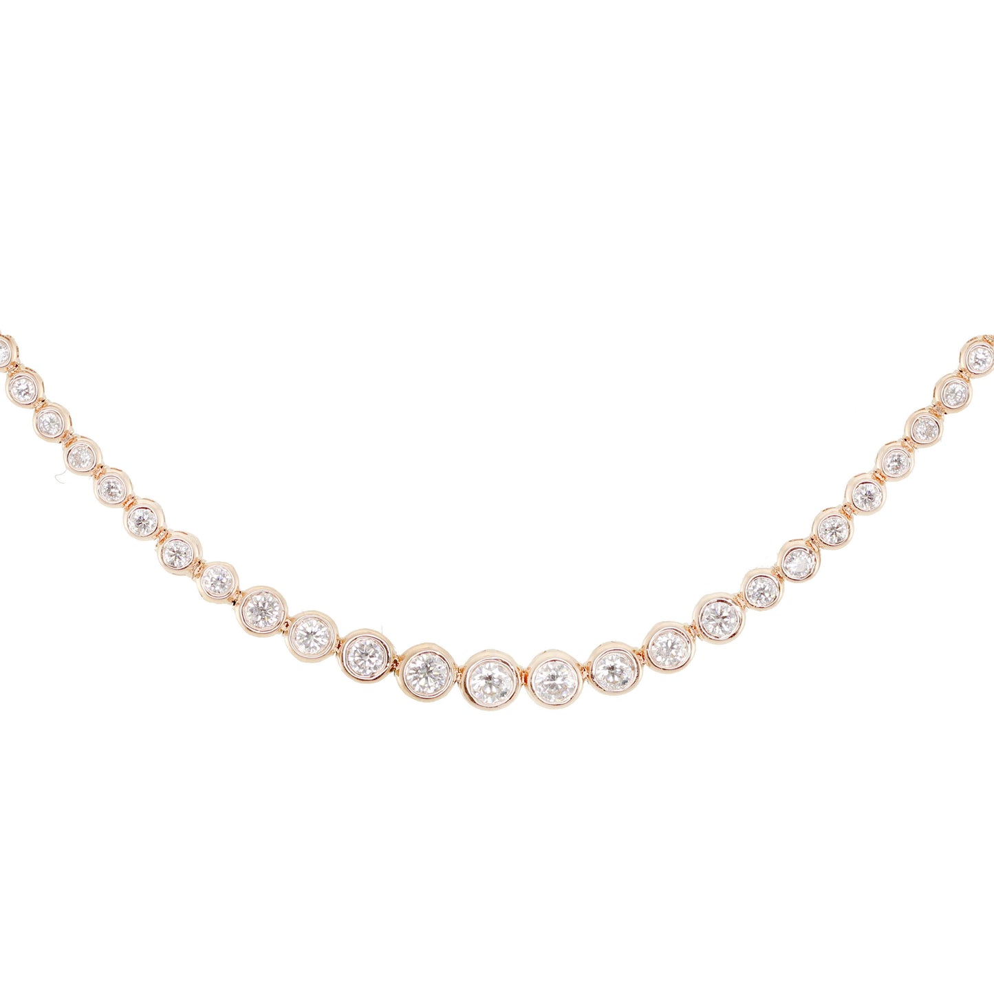 14kt graduated diamond bezel bracelet