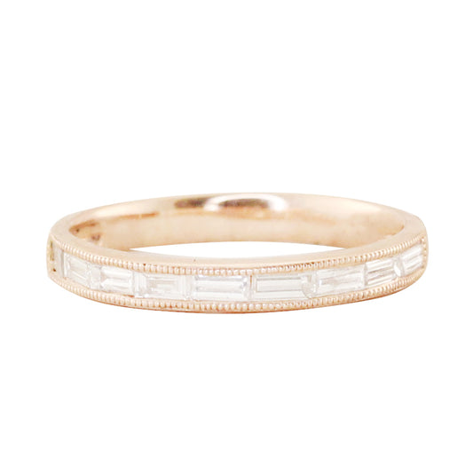 14kt gold half eternity baguette diamond ring - Luna Skye