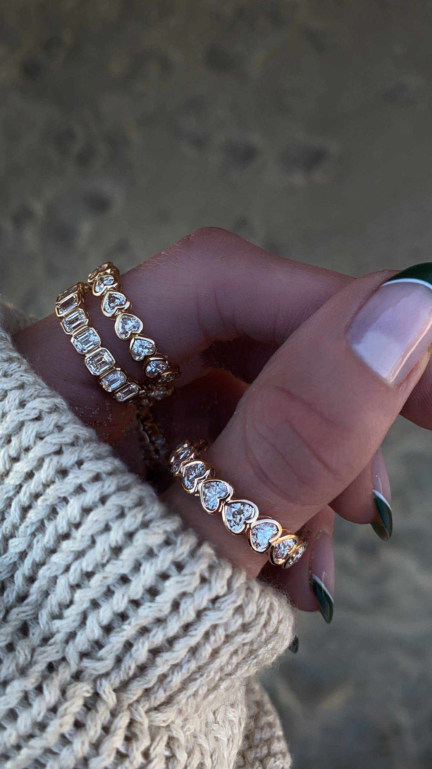 14kt gold heart diamond bezel ring