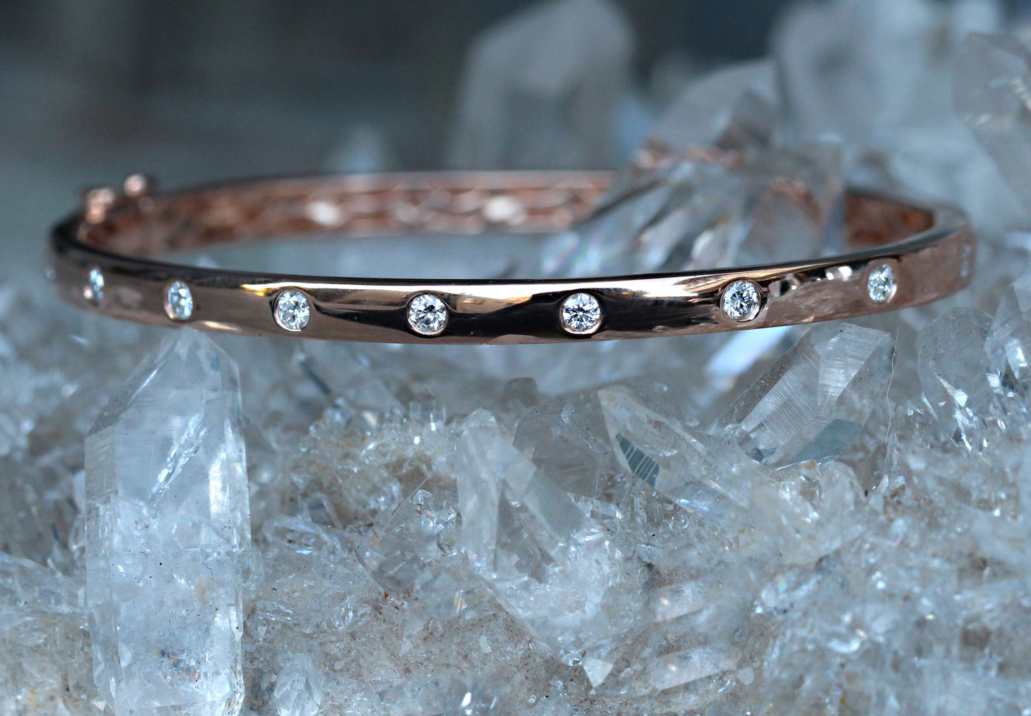 14kt gold and diamond stud bangle - Luna Skye