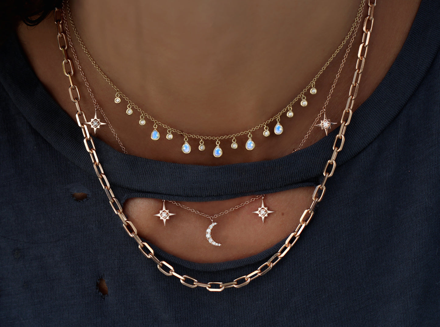 14kt gold thick paperclip chain - Luna Skye