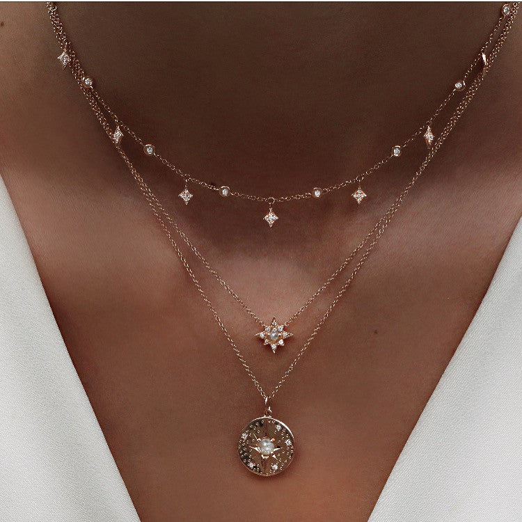 14kt gold and rose cut raw diamond starburst necklace - Luna Skye