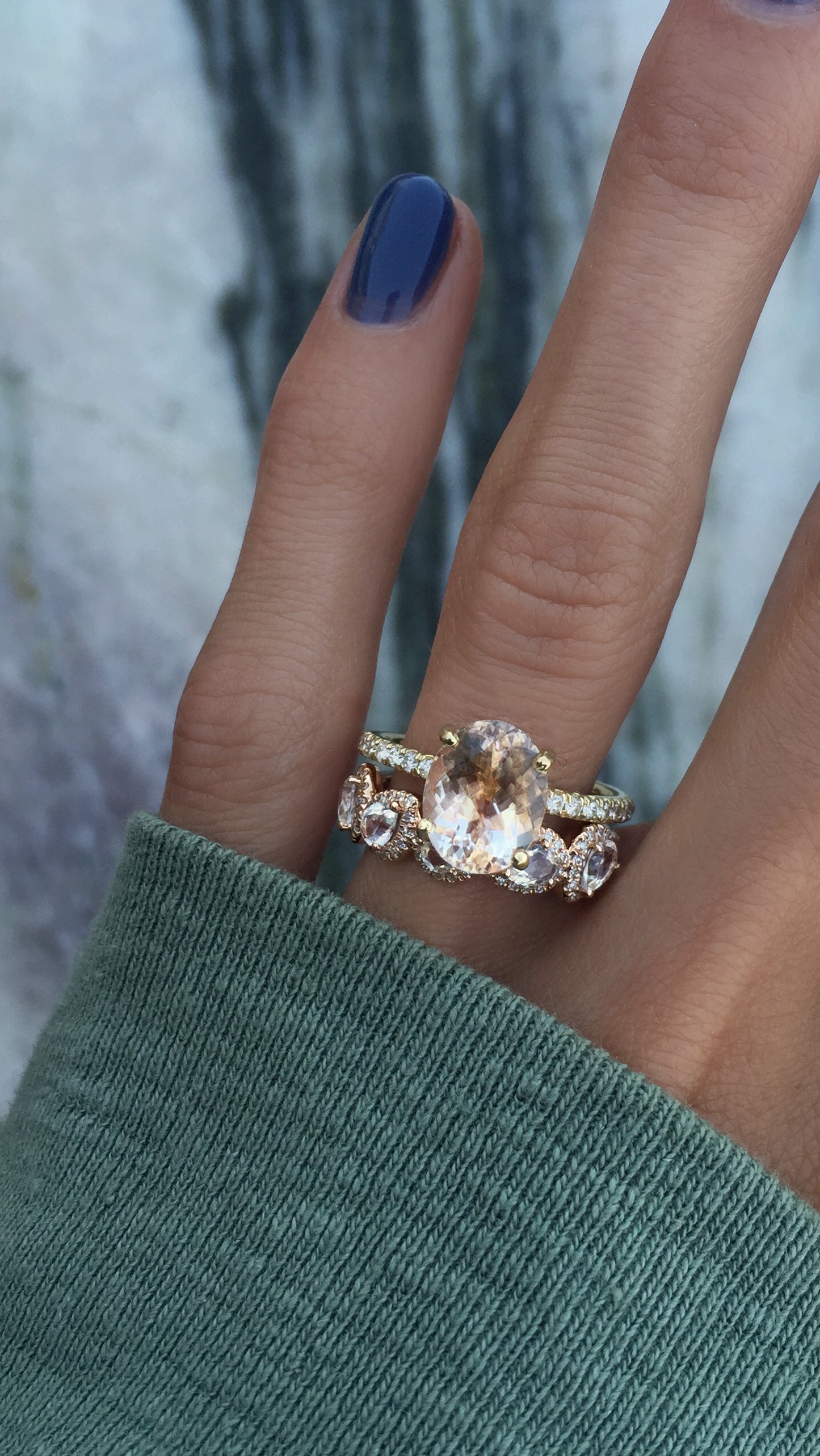 diamond teardrop cluster ring