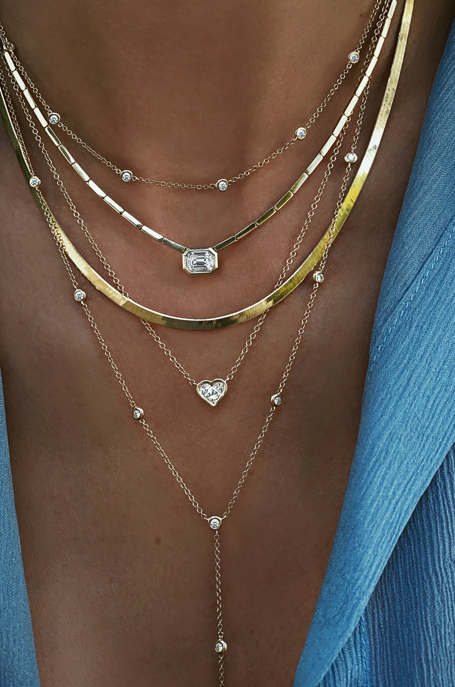 herringbone chain necklaces