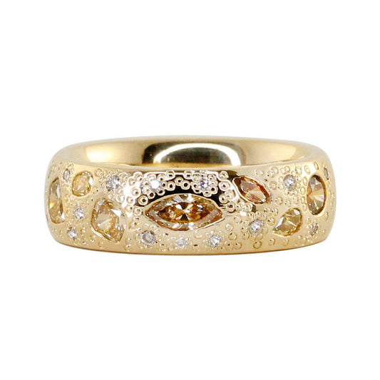 14kt gold champagne diamond Stardust ring