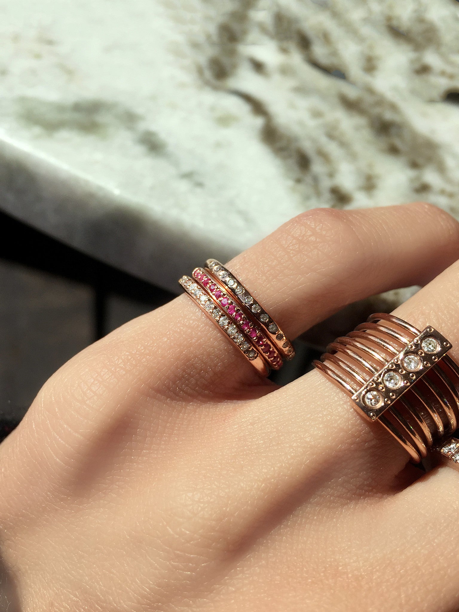 14kt gold pink sapphire pinky ring - Luna Skye